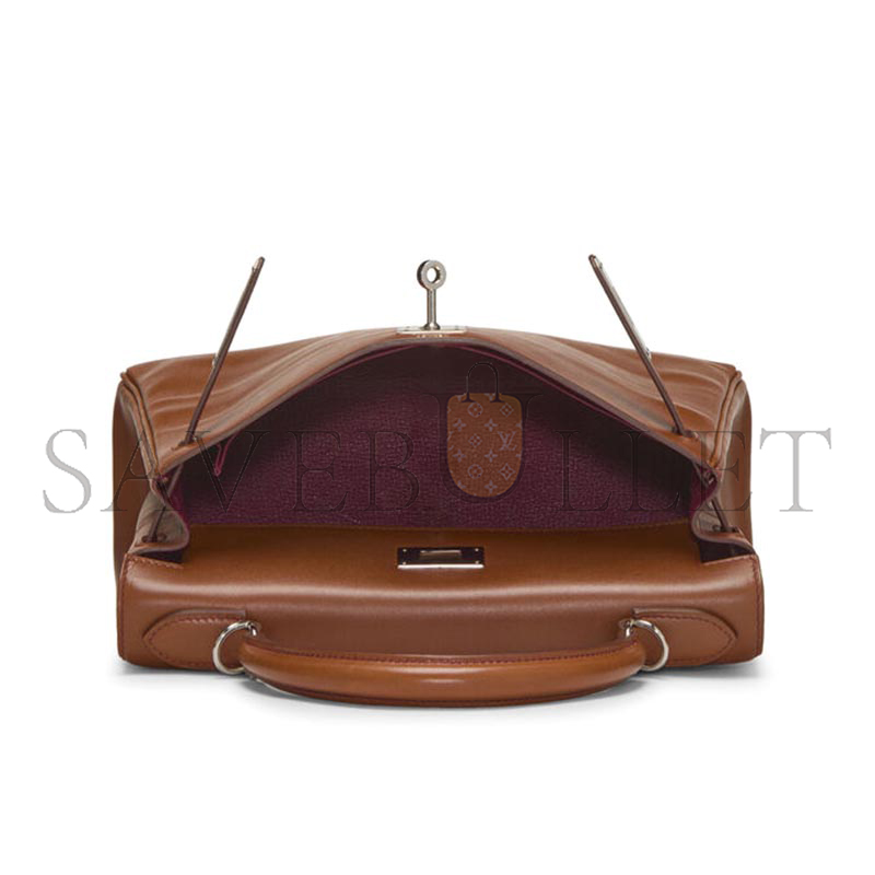 HERMÈS KELLY 28 FAUVE BARENIA PALLADIUM HARDWARE (28*22*10cm)